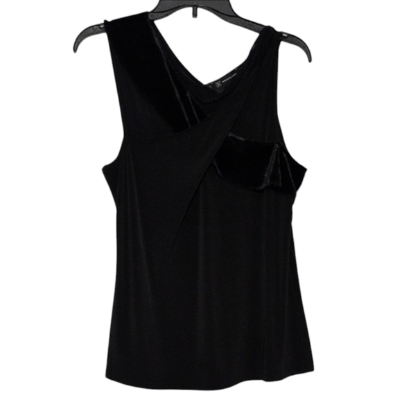 INC International Concepts Black Asymmetrical Draped Tank Top XL - Picture 2 of 6